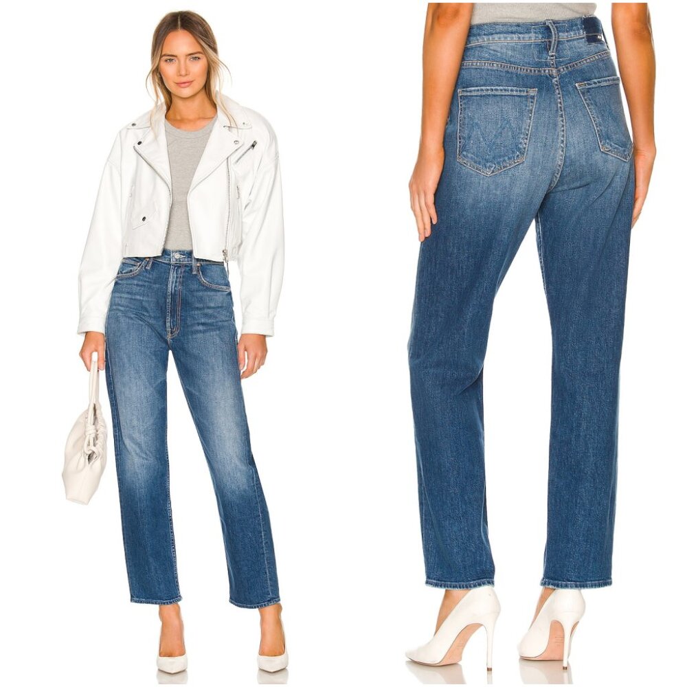 NWT Mother High Waisted Study Hover in Treating Myself Loose Straight Size 27